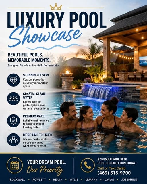 A sparkling clean pool maintained by We're The Millers Pool Service